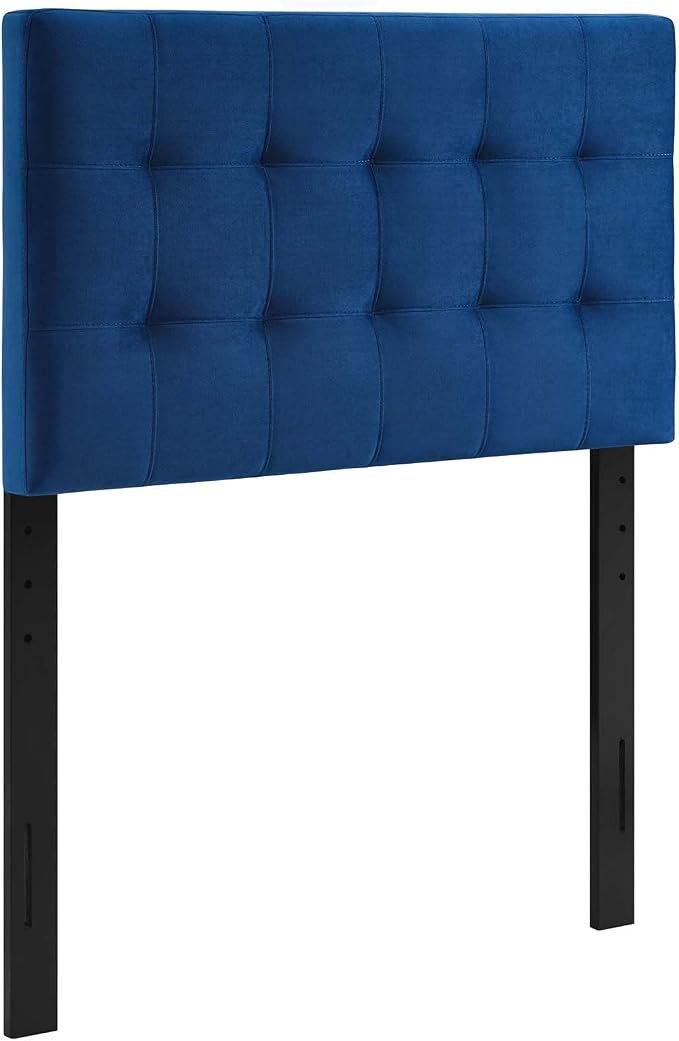 Modway Lily Biscuit Tufted Twin Performance Velvet Headboard, Navy