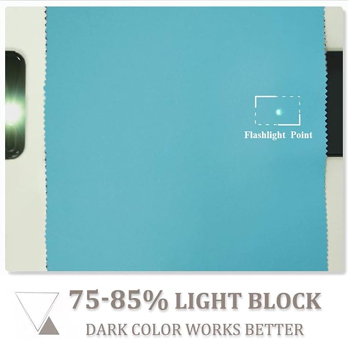 PONY DANCE Blackout Curtains Set - Window Treatments Rod Pocket Draperies Light Block Curtain Panels for Kids' Room Kitchen & Bathroom, W 42 by L 45 inches, Blue Mist, 2 Pieces