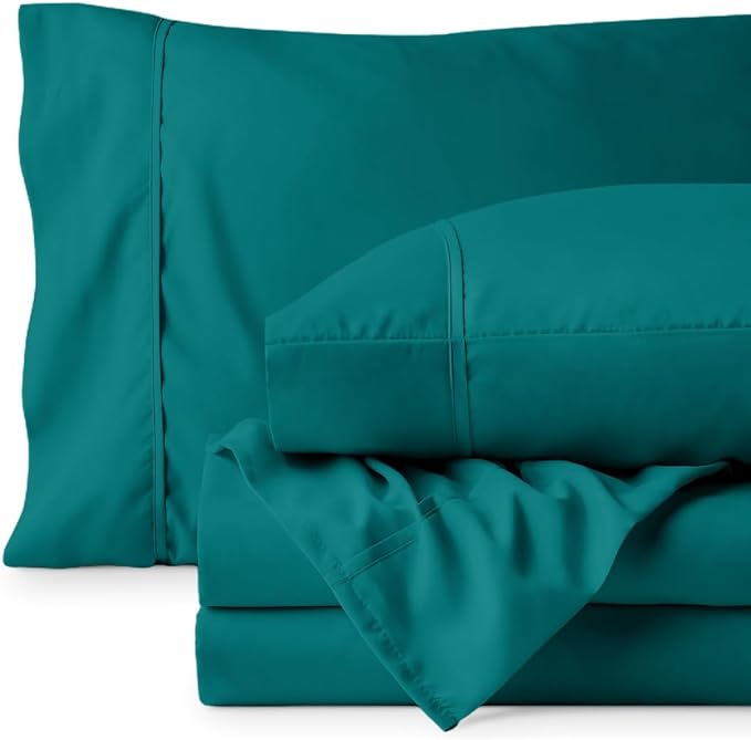 Bare Home King Sheet Set - 1800 Ultra-Soft (King, Emerald) | Deep Pockets 6 to 15 Inches, Breathable, Hypoallergenic, Hotel Luxury, Easy Fit, Soft, All-Season