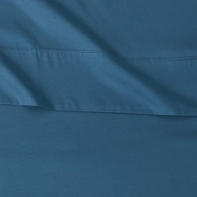 Amazon Basics Lightweight Super Soft Easy Care Wrinkle Resistant Microfiber 4-Piece Bed Sheet Set with 14-Inch Deep Pockets, Full, Dark Teal, Solid