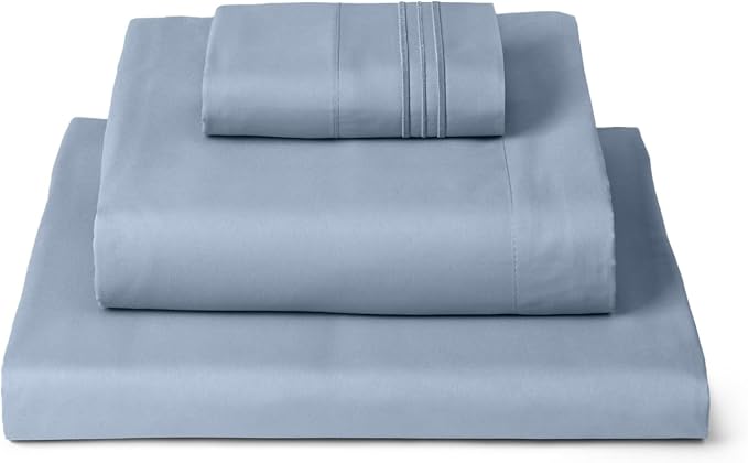 Mellanni Iconic 3-Piece, Ultra Soft Sheet Set (Twin, Blue Hydrangea) | 10M+ Sleepers. Lab-tested: Sleeps Cool, Stays Bright, Strong, Smooth. Good Housekeeping Best Bedding, 7 yrs running.
