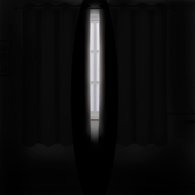 Light Beige Blackout Curtains 34 x 63 Inch Length/Set of 2 Curtain Panels/Thermal Insulated Room Darkening Blackout Curtains for Bedroom
