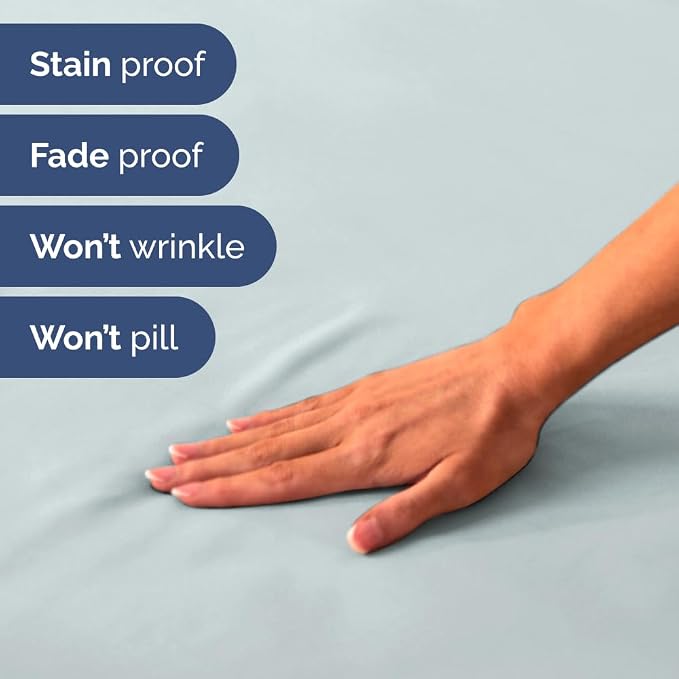 Short Queen Size 4 Piece Bed Sheet Set - RV Short Queen Sheets - Ice Blue | Ultra-Soft, Breathable & Cooling Bed Sheets Set with Deep Pockets, Hotel Luxury Bedding for Women & Men, Wrinkle & Fade Free