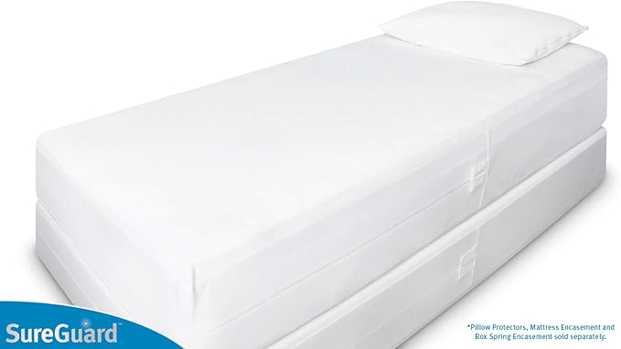 SureGuard Twin (17-20" Deep) Zippered Mattress Protector Encasement | Six-Sided Waterproof, Bed Bug Proof, Hypoallergenic Dust Mite Mattress Cover, Soft Noiseless Breathable Cotton Terry Top Pad