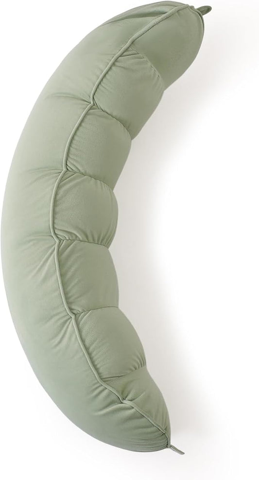 Peallow(Pat. Pend) – Long Round Body Pillow for Adults, Bolster Pillow for Sleeping, Soft and Supportive Pillow for Sleeping & Lumbar Support (Celadon Green,39")