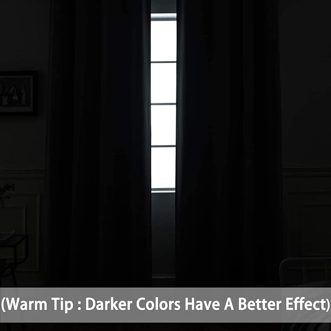 Yakamok Room Darkening Curtains 52x96 inch Length Burnt Orange-Living Room | 2 panels,grommet blackout window treatment,thermal insulated,light blocking drapes,privacy protection,bedroom dining room