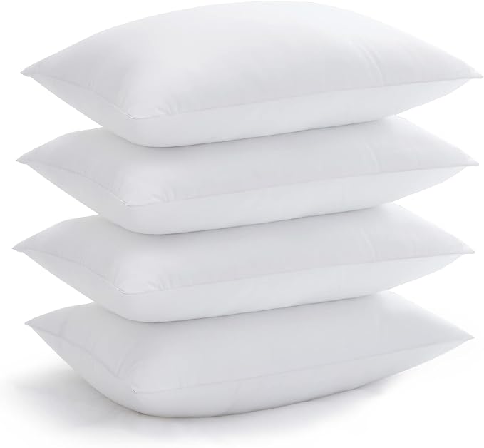 Acanva Bed Pillows for Sleeping, Cooling Hotel Quality with Premium Soft 3D Down Alternative Fill for Back, Stomach or Side Sleepers, Standard (Pack of 4), White