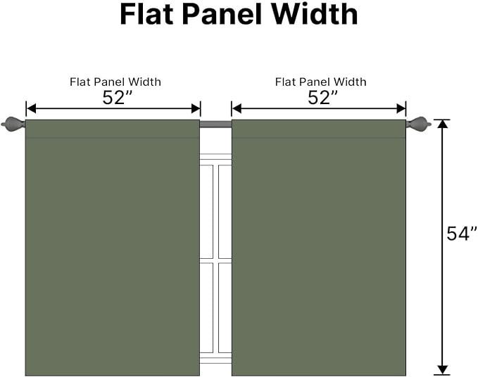 H.VERSAILTEX Blackout Curtains Thermal Insulated Window Treatment Panels Room Darkening Blackout Drapes for Living Room Back Tab/Rod Pocket Bedroom Draperies (2 Panels, Bronze Green, 52 x 54 Inch)