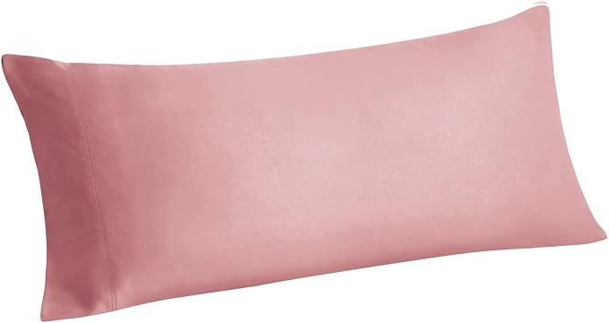 BEDELITE Body Pillow Pillowcase, Rayon from Bamboo, Rose Pink, 20"x54" | Cooling and Breathable Body Pillow Cover for Hot Sleepers & Night Sweats, Silky Soft Full Long Pillow Case, Envelope Closure