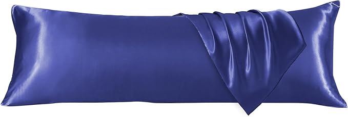 Body Pillow with Satin Pillowcase, Body Pillow for Adults, Navy Blue