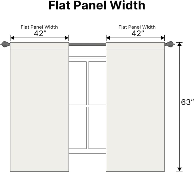 H.VERSAILTEX Blackout Curtains Thermal Insulated Window Treatment Panels Room Darkening Blackout Drapes for Living Room Back Tab/Rod Pocket Bedroom Draperies (2 Panels, Ivory/Cream, 42 x 63 Inch)