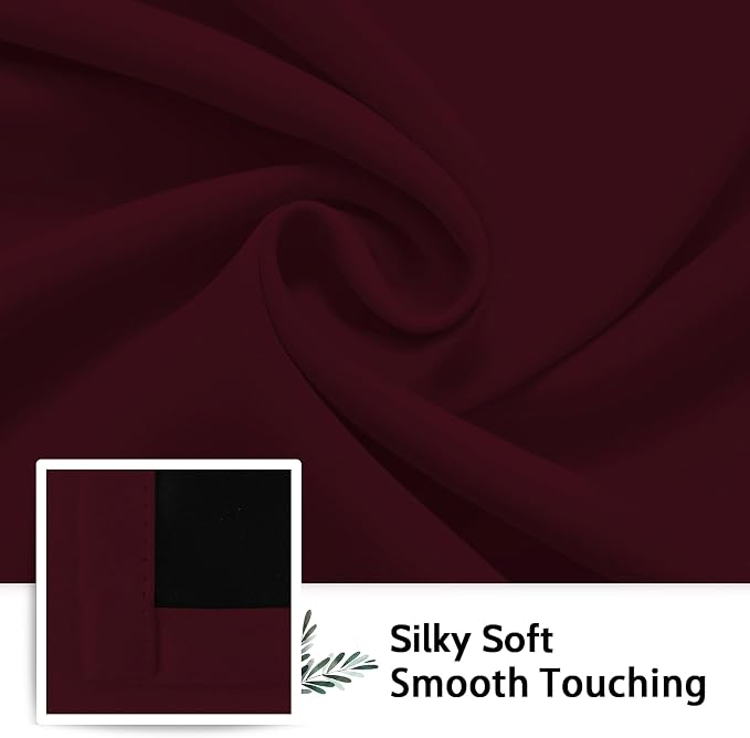 SimpleHome Burgundy Red 100% Blackout Curtains Room Darken Living Room 84 | Curtains for Bedroom,Thermal Insulated Grommet Window Drapes,Curtains for Living Room with Black Back,38 x 84 Inch,2 Panels