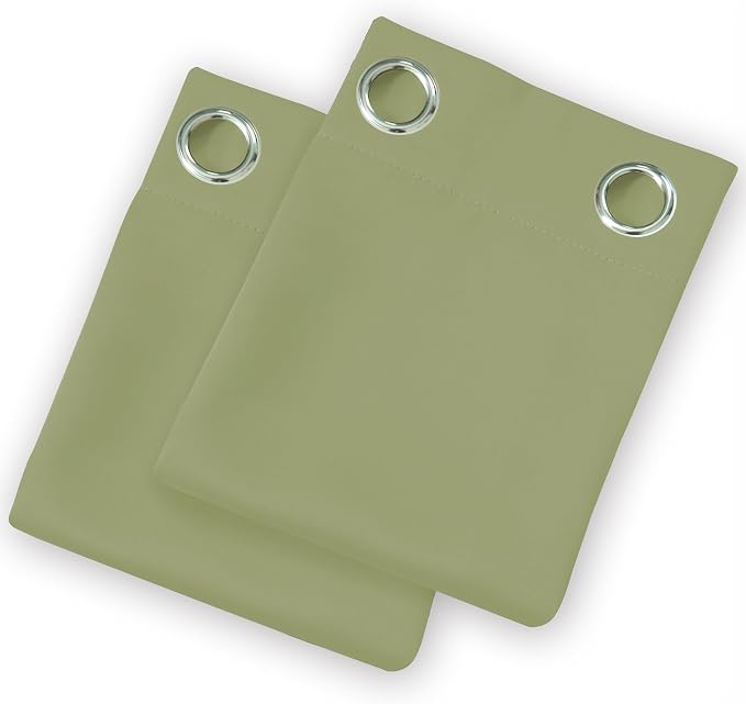 Blackout Curtains 52 x 108 inch/Sage Green Curtains Set of 2 Panels/Thermal Insulated Room Darkening Bedroom Curtains