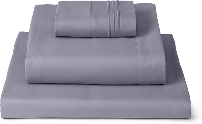 Mellanni Iconic 3-Piece, Ultra Soft Sheet Set (Twin, Hazy Lilac) | 10M+ Sleepers. Lab-tested: Sleeps Cool, Stays Bright, Strong, Smooth. Good Housekeeping Best Bedding, 7 yrs running.