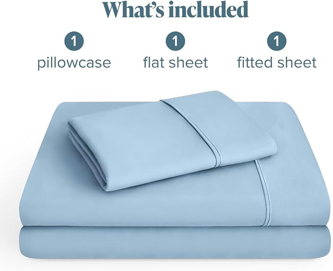 Bare Home Twin Sheet Set - 1800 Ultra-Soft (Twin, Light Blue) | Deep Pockets 6 to 15 Inches, Breathable, Hypoallergenic, Hotel Luxury, Easy Fit, Soft, All-Season