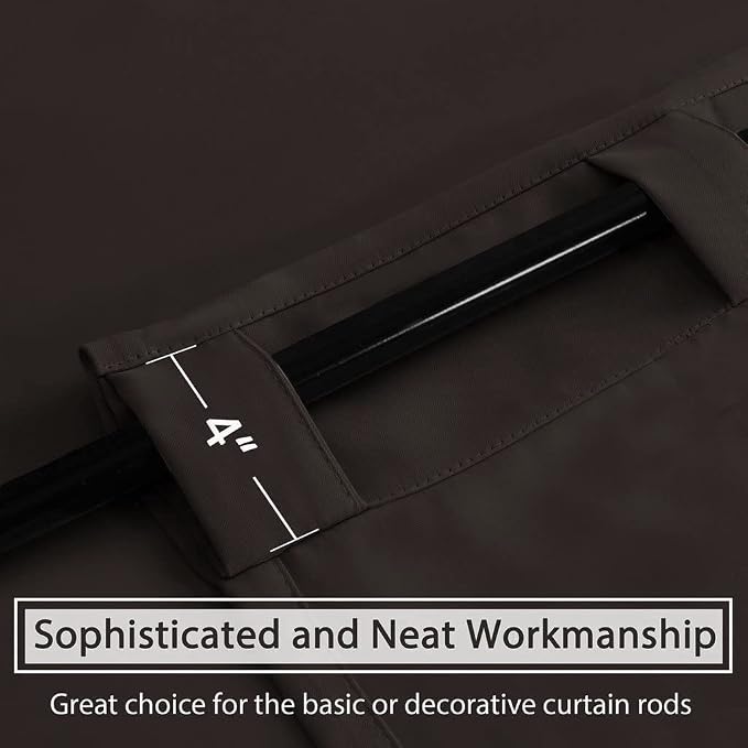 H.VERSAILTEX Blackout Curtains Thermal Insulated Window Treatment Panels Room Darkening Blackout Drapes for Living Room Back Tab/Rod Pocket Bedroom Draperies, 52 x 72 Inch, Chocolate Brown, 2 Panels