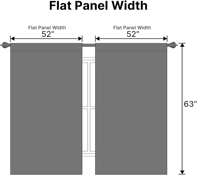 H.VERSAILTEX Blackout Curtains Thermal Insulated Window Treatment Panels Room Darkening Blackout Drapes for Living Room Back Tab/Rod Pocket Bedroom Draperies, 52 x 63 Inch, Bluish Gray, 2 Panels