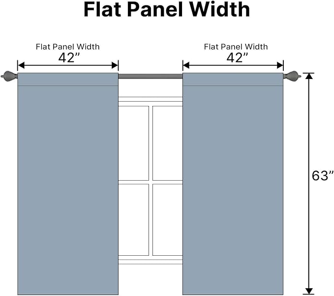 H.VERSAILTEX Blackout Curtains Thermal Insulated Window Treatment Panels Room Darkening Blackout Drapes for Living Room Back Tab/Rod Pocket Bedroom Draperies (2 Panels, Stone Blue, 42 x 63 Inch)