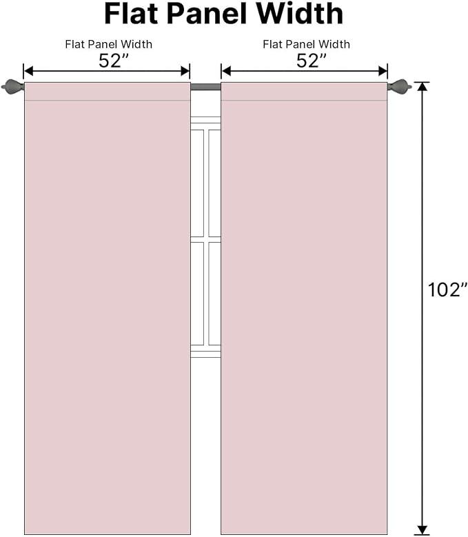 H.VERSAILTEX Baby Pink Blackout Curtains for Living Room Thermal Insulated Window Treatment Panels Room Darkening Blackout Drapes Back Tab/Rod Pocket Bedroom Draperies, 52 x 102 Inch, 2 Panels