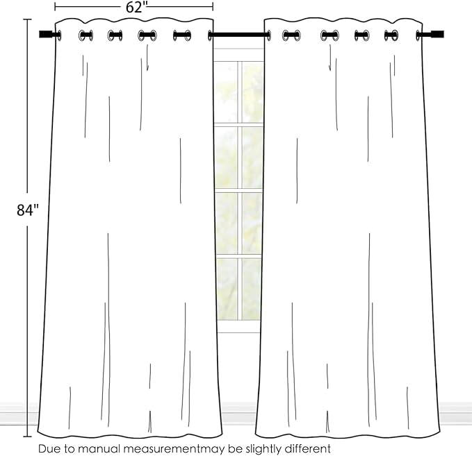 SimpleHome Ombre Gradient Black White to Gray Curtains for Bedroom,62Wx84L | Room Darkening Curtains,Light Blocking Thermal Insulated Grommet Window Curtains for Living Room,2 Panels,84 Inches Length