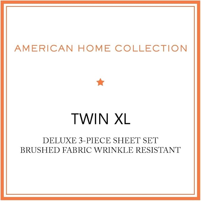American Home Collection Twin XL Sheet Set - Ultra-Soft Microfiber 15-Inch Deep Pocket - College Dorm Bed Sheets, Wrinkle Free (Brown)