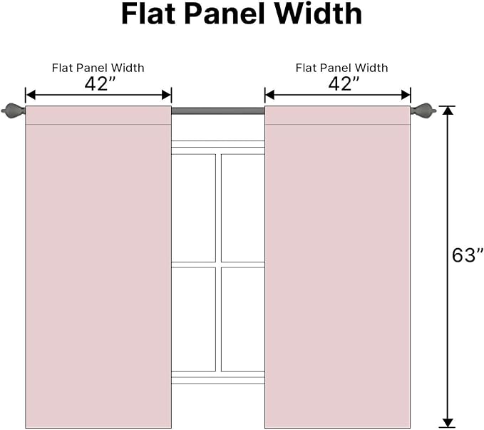 H.VERSAILTEX Blackout Curtains Thermal Insulated Window Treatment Panels Room Darkening Blackout Drapes for Living Room Back Tab/Rod Pocket Bedroom Draperies (2 Panels, Baby Pink, 42 x 63 Inch)