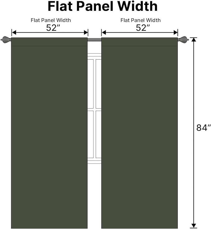 H.VERSAILTEX Blackout Curtains Thermal Insulated Window Treatment Panels Room Darkening Blackout Drapes for Living Room Back Tab/Rod Pocket Bedroom Draperies (2 Panels, Olive, 52 x 84 Inch)