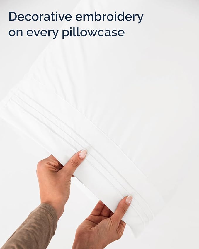 Twin Size 3 Piece Sheet Set - Breathable & Cooling Sheets - Antique White | Hotel Luxury Bed Sheets for Women & Men, Deep Pockets, Easy-Fit, Extra Soft and Wrinkle Free Sheets, Oeko-Tex Bed Sheet Set