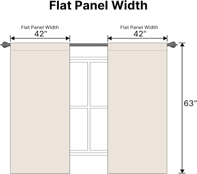 H.VERSAILTEX Blackout Curtains Thermal Insulated Window Treatment Panels Room Darkening Blackout Drapes for Living Room Back Tab/Rod Pocket Bedroom Draperies (2 Panels, Natural, 42 x 63 Inch)