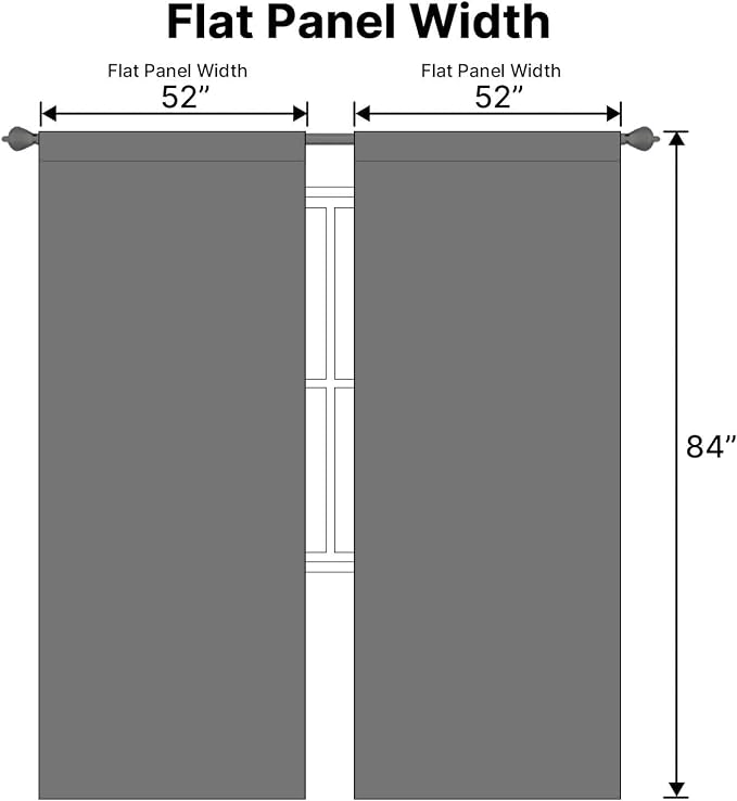 H.VERSAILTEX Blackout Curtains Thermal Insulated Window Treatment Panels Room Darkening Blackout Drapes for Living Room Back Tab/Rod Pocket Bedroom Draperies, 52 x 84 Inch, Bluish Gray, 2 Panels