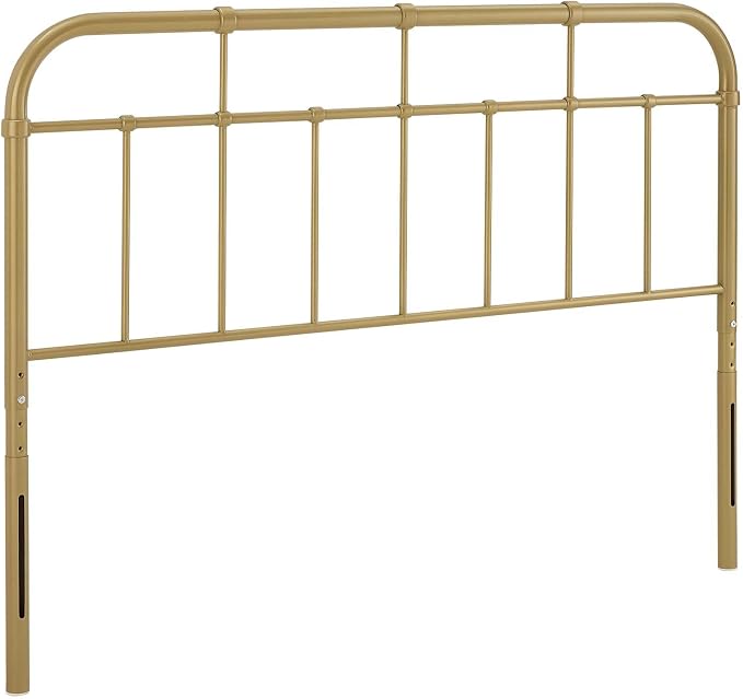 Modway Alessia Modern Farmhouse Metal Queen Headboard in Gold