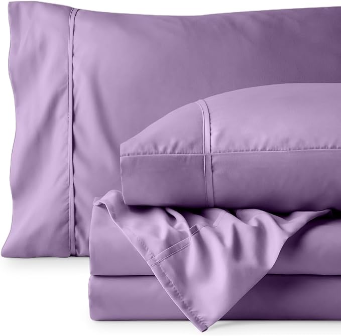 Bare Home Twin XL Sheet Set - 1800 Ultra-Soft (Twin XL, Lavender) | Deep Pockets 6 to 15 Inches, Breathable, Hypoallergenic, Hotel Luxury, Easy Fit, Soft, All-Season