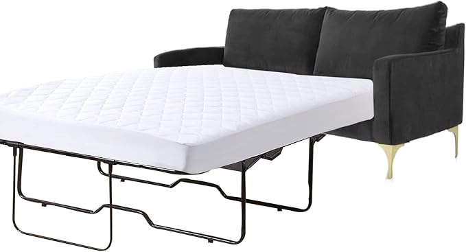 Kingnex Quilted Waterproof Sleeper Sofa Full Mattress Protector Pad 54x72 | Padded Fitted Cover for Pull Out Sofa Bed, Noiseless, Soft Brushed Microfiber Surface
