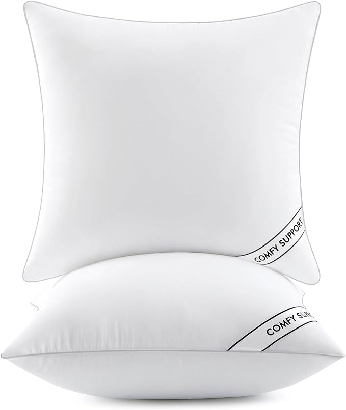 MIULEE 20x20 Pillows Inserts Pack of 2, Down Alternative Virgin Filling | Decorative Pillow Insert, Comfy Support Throw Pillows for Sofa Couch Bed