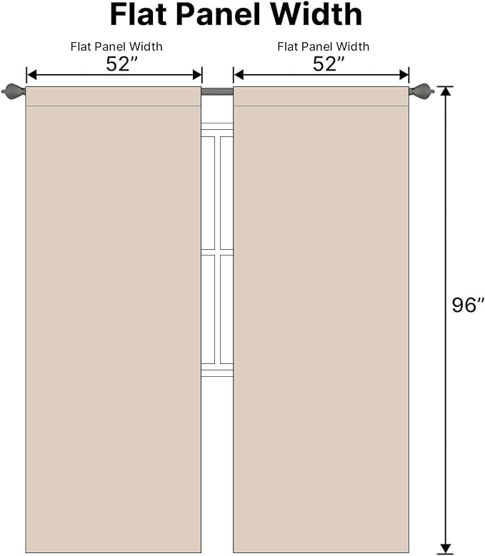 H.VERSAILTEX Blackout Curtains Thermal Insulated Window Treatment Panels Room Darkening Blackout Drapes for Living Room Back Tab/Rod Pocket Bedroom Draperies (2 Panels, Fog, 52 x 96 Inch)