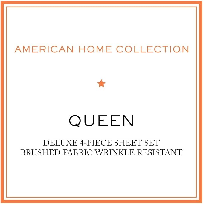 American Home Collection Queen Sheet Set - Ultra-Soft Microfiber 15-Inch Deep Pocket - Wrinkle Free and Fade Resistant (Misty Blue)