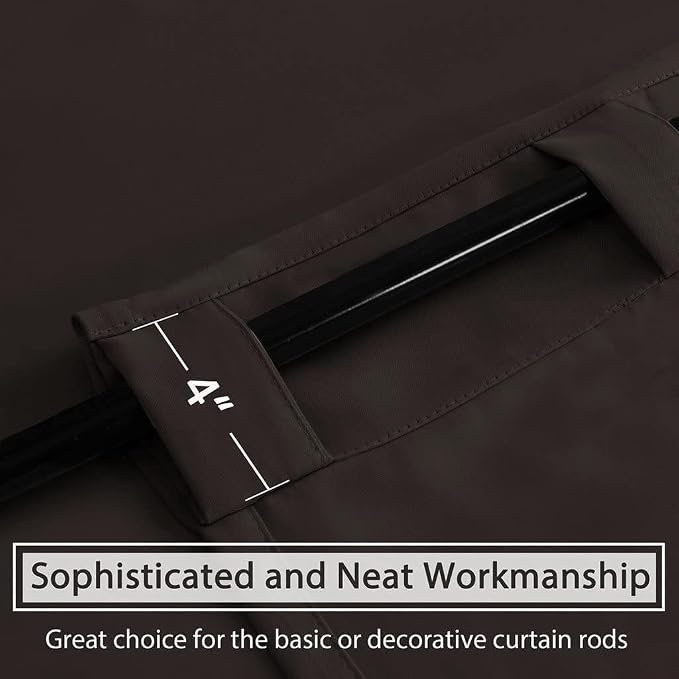 H.VERSAILTEX Blackout Curtains Thermal Insulated Window Treatment Panels Room Darkening Blackout Drapes for Living Room Back Tab/Rod Pocket Bedroom Draperies, 52 x 102 Inch, Chocolate Brown, 2 Panels