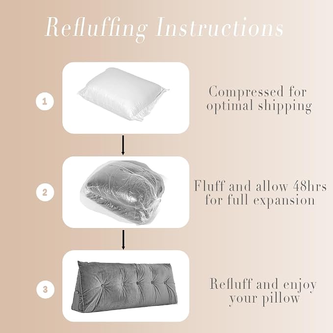 Wedge Headboard Pillow Twin XL, College Dorm Essentials Bed Reading | 39.4*15.7*5 in, back rest, lumbar support, sleeping & reading pillow, plush velvet cover, pp cotton inner, side pockets, blue