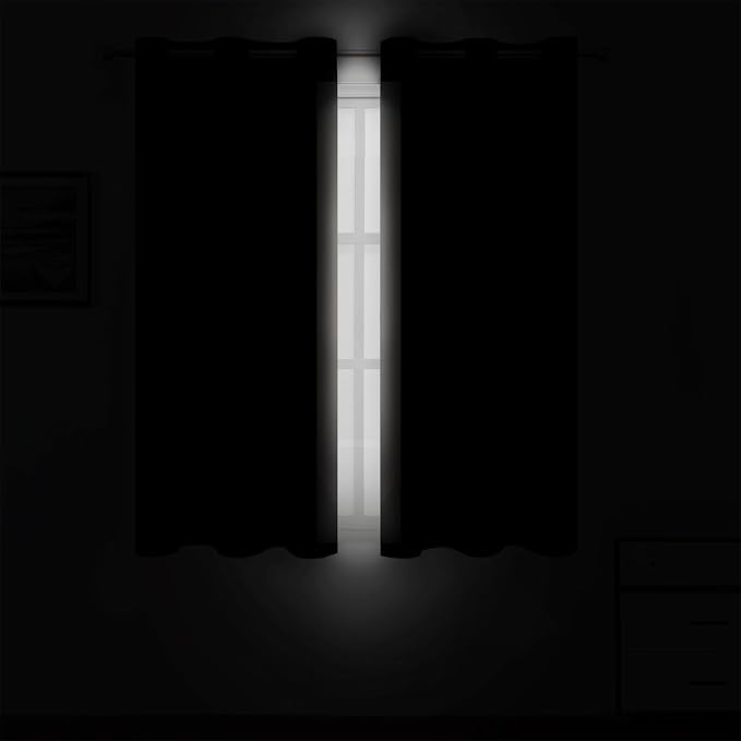 Light Beige Blackout Curtains 34 x 54 Inch Length/Set of 2 Curtain Panels/Thermal Insulated Room Darkening Blackout Curtains for Bedroom