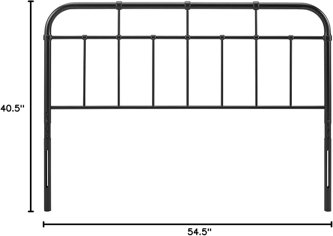 Modway Alessia Modern Farmhouse Metal King Headboard in Black