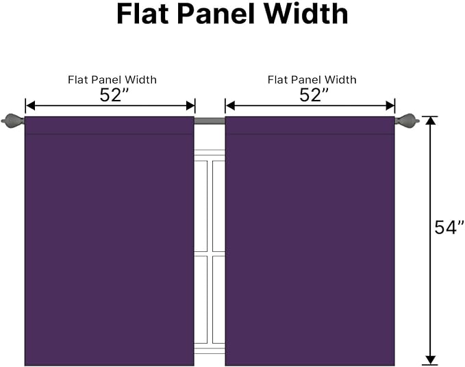 H.VERSAILTEX Blackout Curtains Thermal Insulated Window Treatment Panels Room Darkening Blackout Drapes for Living Room Back Tab/Rod Pocket Bedroom Draperies, 52 x 54 Inch, Plum Purple, 2 Panels