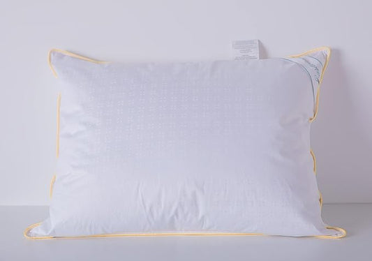 Goose Down Feather Soft Pillows Queen Size One Pillow 100% Cotton Supportive Cool Bed Pillows for Back Side Stomach Sleepers