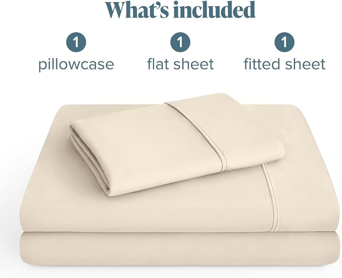 Bare Home Twin XL Sheet Set - 1800 Ultra-Soft (Twin XL, Sand) | Deep Pockets 6 to 15 Inches, Breathable, Hypoallergenic, Hotel Luxury, Easy Fit, Soft, All-Season