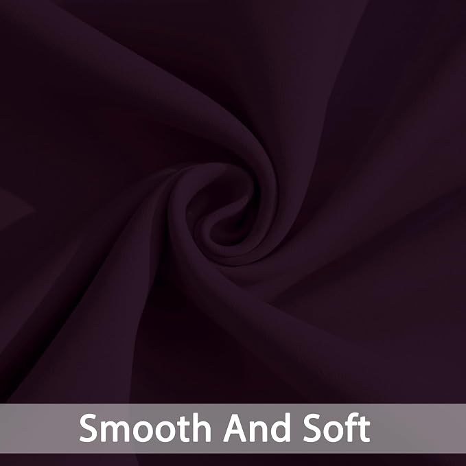 Yakamok Room Darkening Curtains 52x84 inch Length Dark Purple-Living Room | 2 panels,grommet blackout window treatment,thermal insulated,light blocking drapes,privacy protection,bedroom dining room