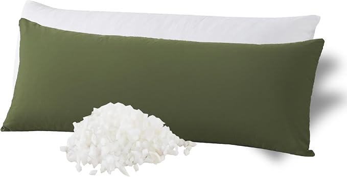 WhatsBedding Memory Foam Body Pillow with Cover, Long Bed Pillow for Adults | Breathable Zippered Cotton Cover,Long Pillow for Sleeping, Firm Pillow Fluffy Supportive for Side Sleepers