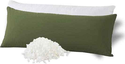 WhatsBedding Memory Foam Body Pillow with Cover, Long Bed Pillow for Adults | Breathable Zippered Cotton Cover,Long Pillow for Sleeping, Firm Pillow Fluffy Supportive for Side Sleepers