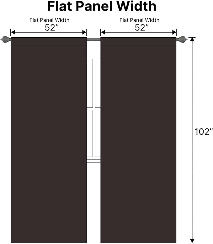 H.VERSAILTEX Blackout Curtains Thermal Insulated Window Treatment Panels Room Darkening Blackout Drapes for Living Room Back Tab/Rod Pocket Bedroom Draperies, 52 x 102 Inch, Chocolate Brown, 2 Panels
