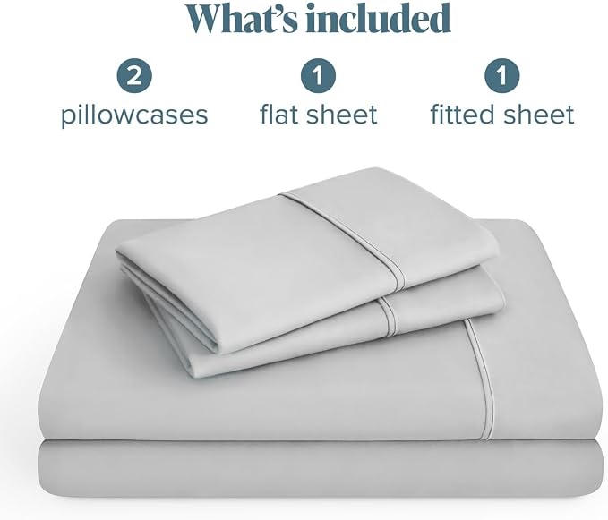 Bare Home Full Sheet Set - 1800 Ultra-Soft Microfiber Full Bed Sheets - Double Brushed - Deep Pockets - Easy Fit - 4 Piece Set - Bedding Sheets & Pillowcases (Full, Cloud Grey) | Deep Pockets 6 to 15 Inches, Breathable, Hypoallergenic, Hotel Luxury, Ea...