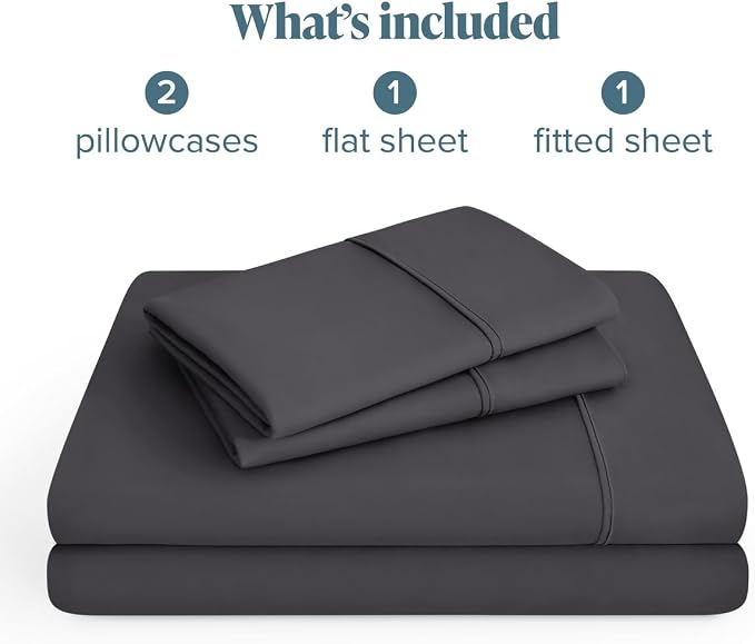 Bare Home Full XL Sheet Set - 1800 Ultra-Soft (Full XL, Forged Iron Grey) | Deep Pockets 6 to 15 Inches, Breathable, Hypoallergenic, Hotel Luxury, Easy Fit, Soft, All-Season