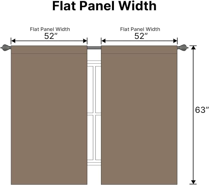 H.VERSAILTEX Blackout Curtains Thermal Insulated Window Treatment Panels Room Darkening Blackout Drapes for Living Room Back Tab/Rod Pocket Bedroom Draperies (2 Panels, Macchiato, 52 x 63 Inch)